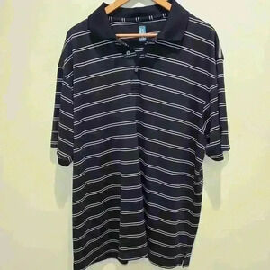 PGA Tour Men's XXL Striped Navy Golf Polo Shirt